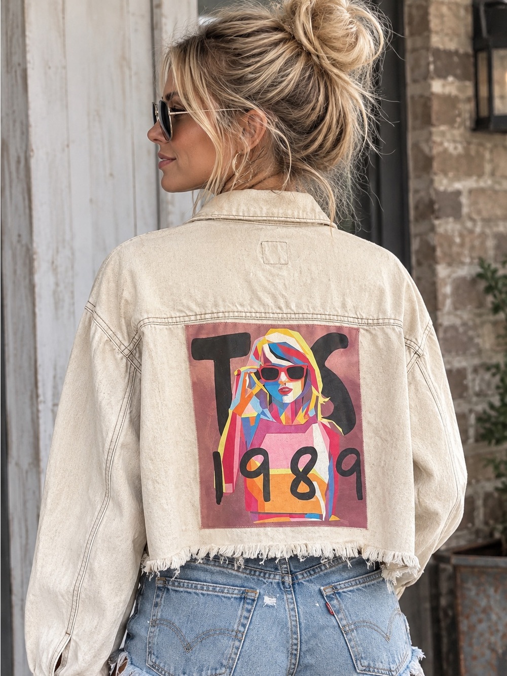 Custom Taylor Swift 1989 Cropped Denim Jacket